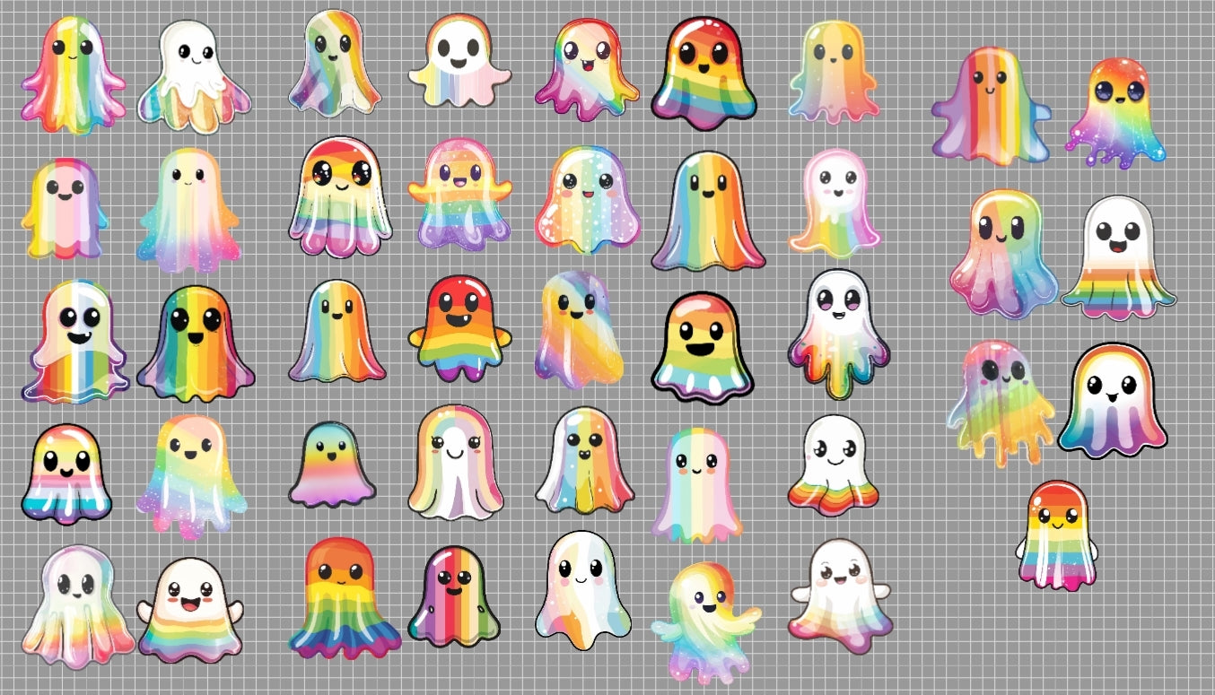 Colourful Ghost Magnetic Bookmark